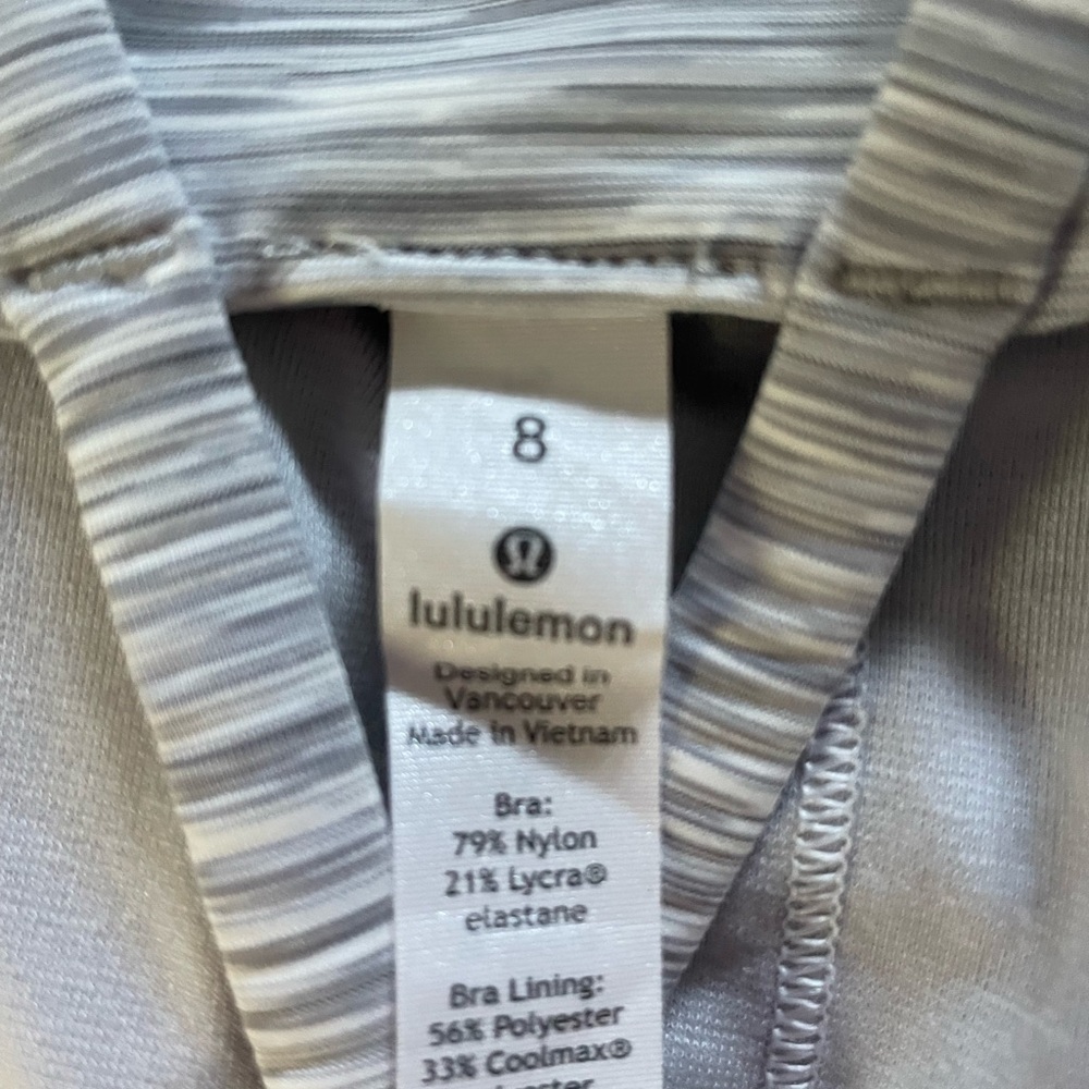 Lululemon Energy Bra Wee Are From Space Ice Grey Alpine White NWOT - Picture 3 of 5